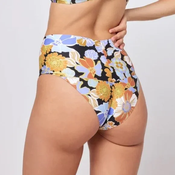 NWT‎l*space REVOLVE Sugar Spice Floral Ry Classic High Waisted Swim Bottom S